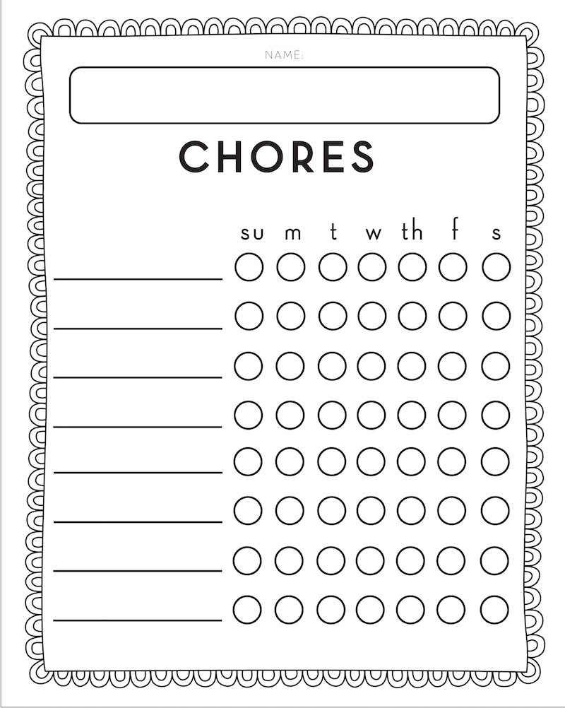 Chore Chart For Adults Printable Free